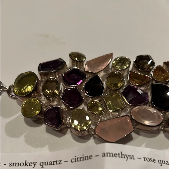 Sterling Silver Multi-Gemstone Bracelet - Picture 2 of 3